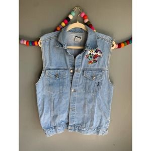 Vtg 90s Mickey by Jerry Leigh denim vest
